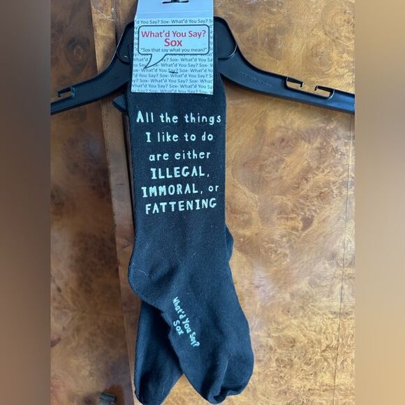 Unisex - All the things are immoral & fattening socks - Picture 1 of 3